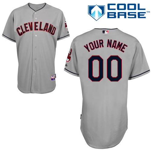 Customized Cleveland Indians Baseball Jersey-Women's Authentic Road Gray Cool Base MLB Jersey